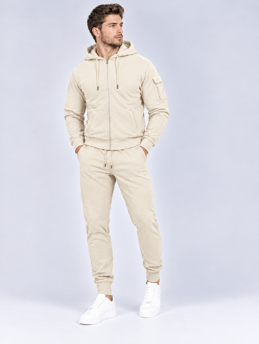 Men’s Full-Zip Hoodie & Cargo Jogger Tracksuit