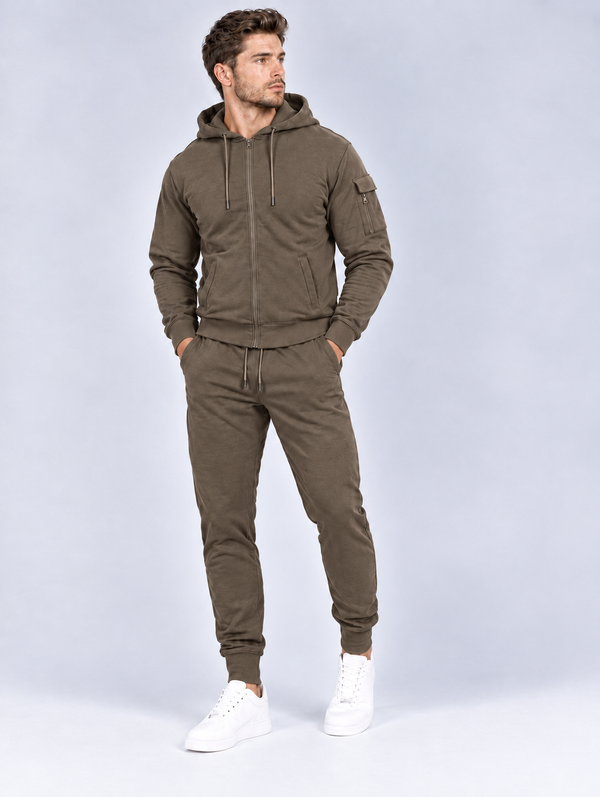 Men’s  Full Zip Hoodie & Cargo Joggers Tracksuit